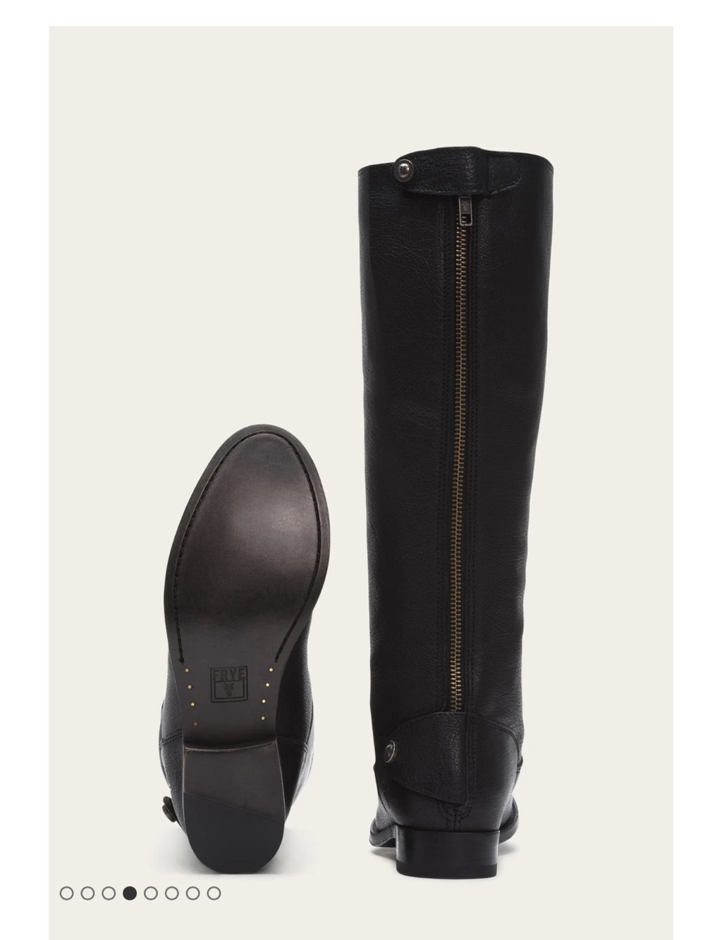 Size 9.5 Melissa Button Back Frye Black Tall Leather Riding Boots - Picture 2 of 9
